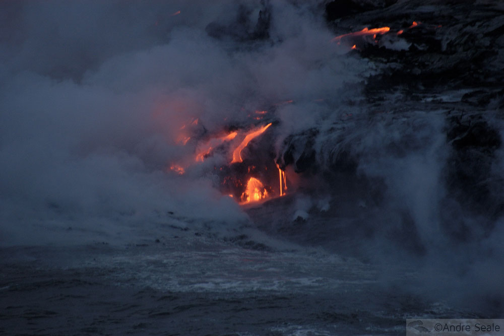 Lava do Kilauea no mar - Big Island - Havaí