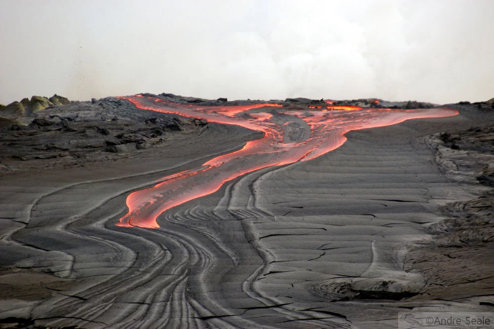 Rios de fogo do Kilauea - trilha para ver a lava do vulcão - Big Island