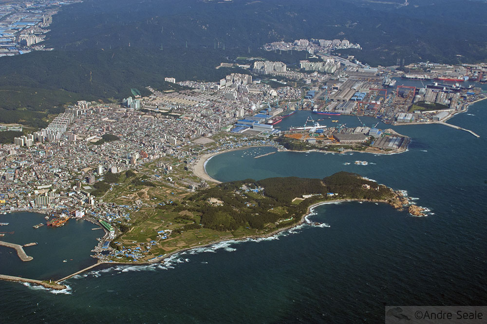Vista aérea de Ulsan - Coréia do Sul