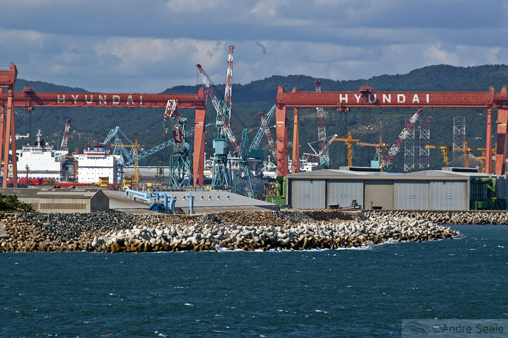 Guindastes do porto da Hyundai - Ulsan - Coréia do Sul