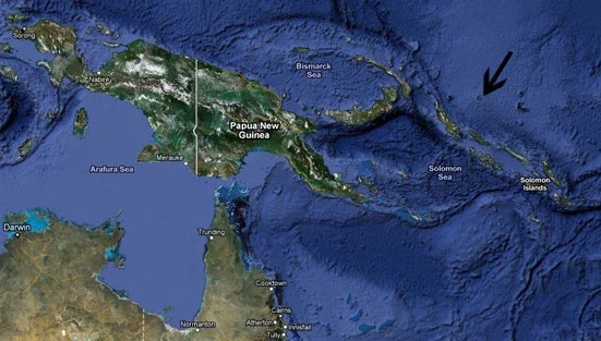 Google Earth - onde fica o atol de Takuu