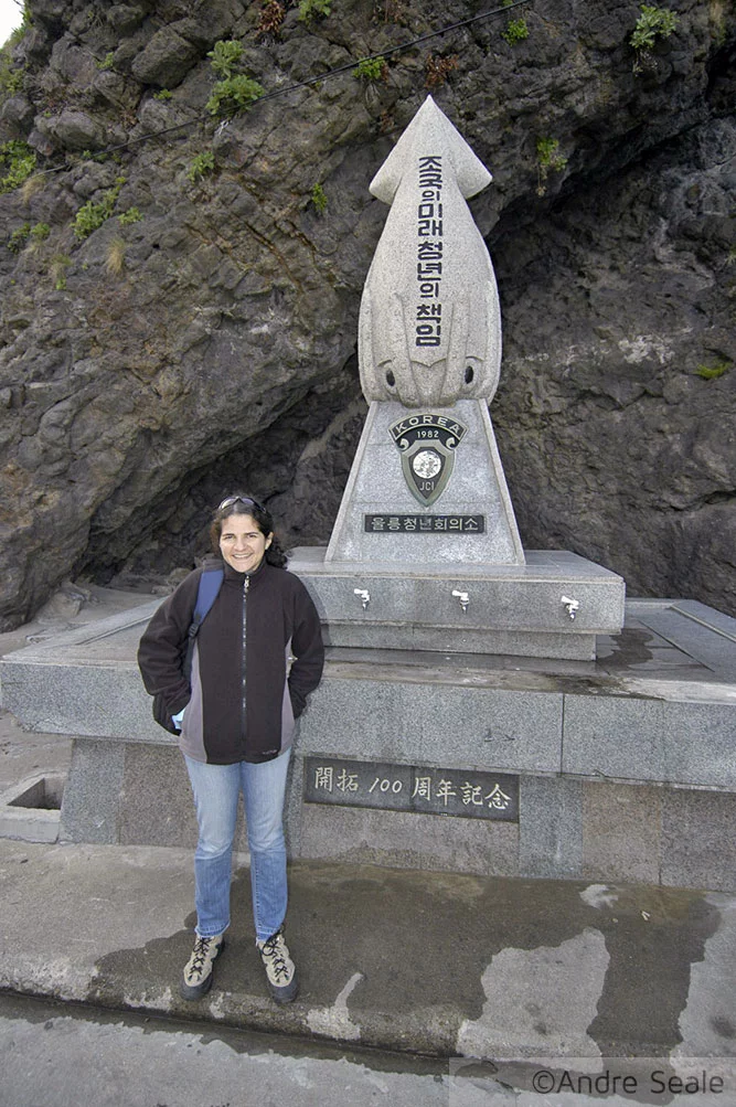 Estátua das lulas - Roteiro em Ulleung-do