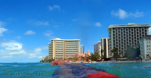 Tranquilidade do Daniel Vilela na praia de Waikiki