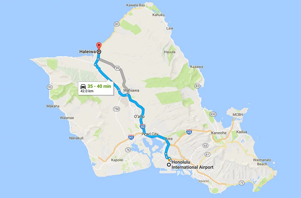 Mapa de Oahu