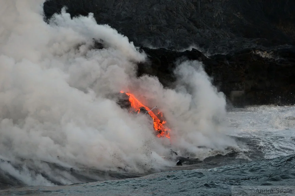 Viagem ao Havaí - vulcão Kilauea no mar