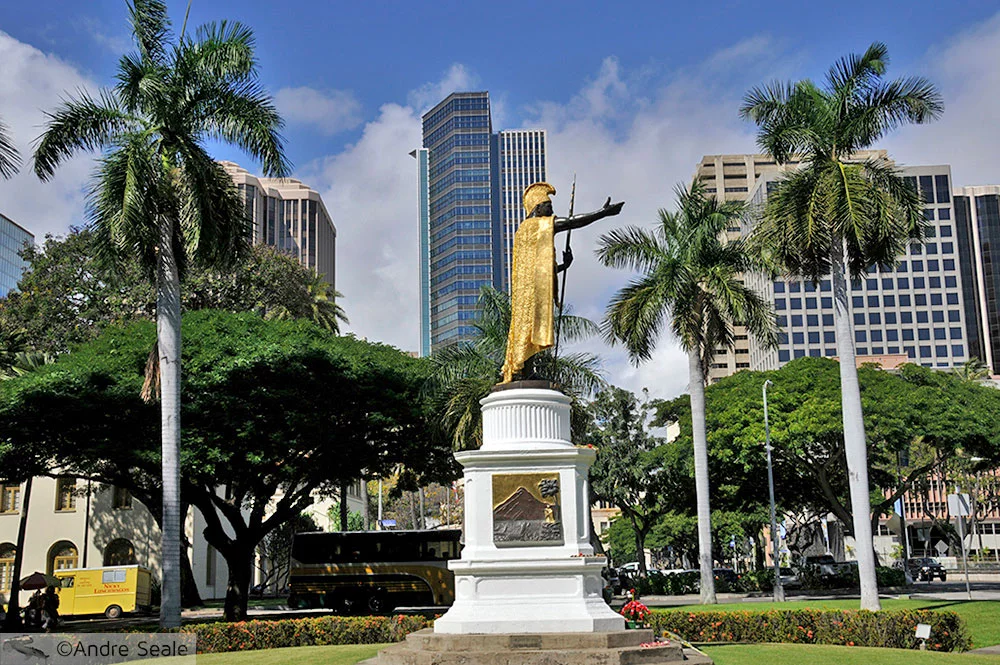 Viagem para o Havaí - Estátua do Kamehameha - Honolulu