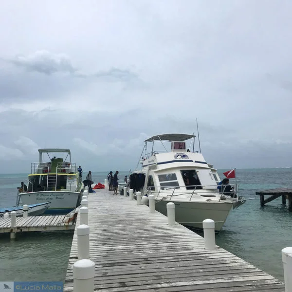 Barco para visitar o Great Blue Hole